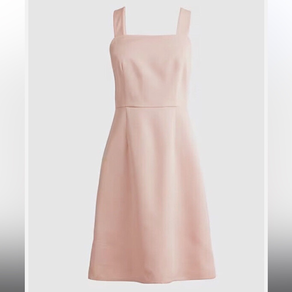 J.Crew Square Neck A-Line Blush Dress in Gramercy Twill- Size 4